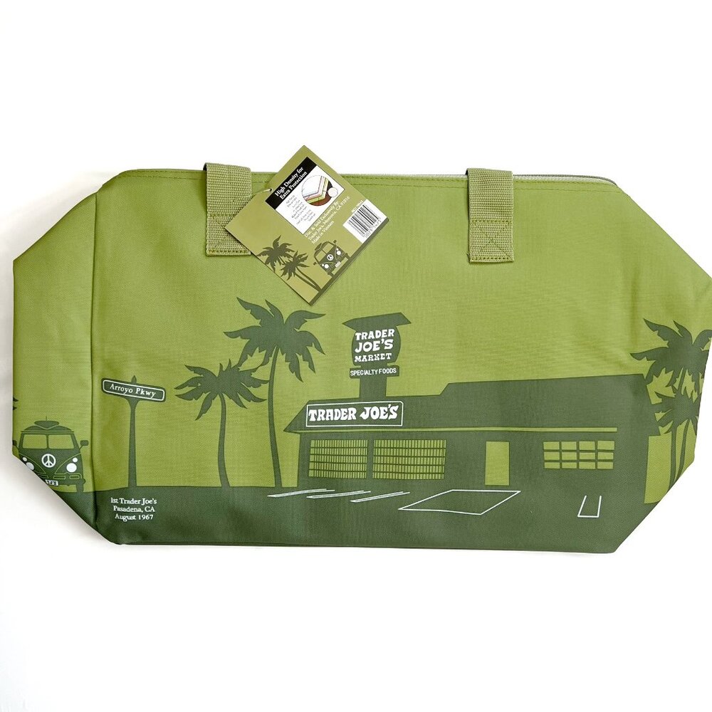 Trader Joe's Large Insulated Bag Olive Green 8 Gallons Capacity Limited Edition